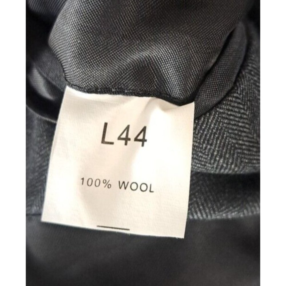 Mens Jos A Bank Signature Blazer Sports Coat Wool Gray Herringbone Business 44L - Picture 4 of 6